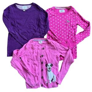Bundle of 3 Mini Boden Long Sleeved Shirts- Girls size 7-8